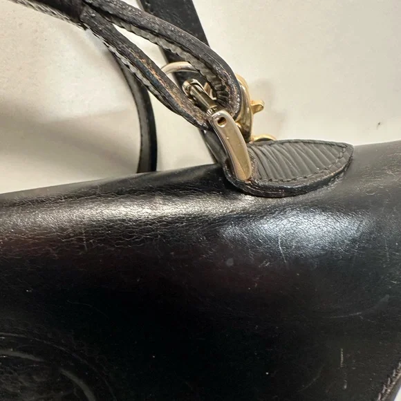 Fendi Black Leather Top-Handle Satchel with Embossed Medallion - Picture 6 of 15